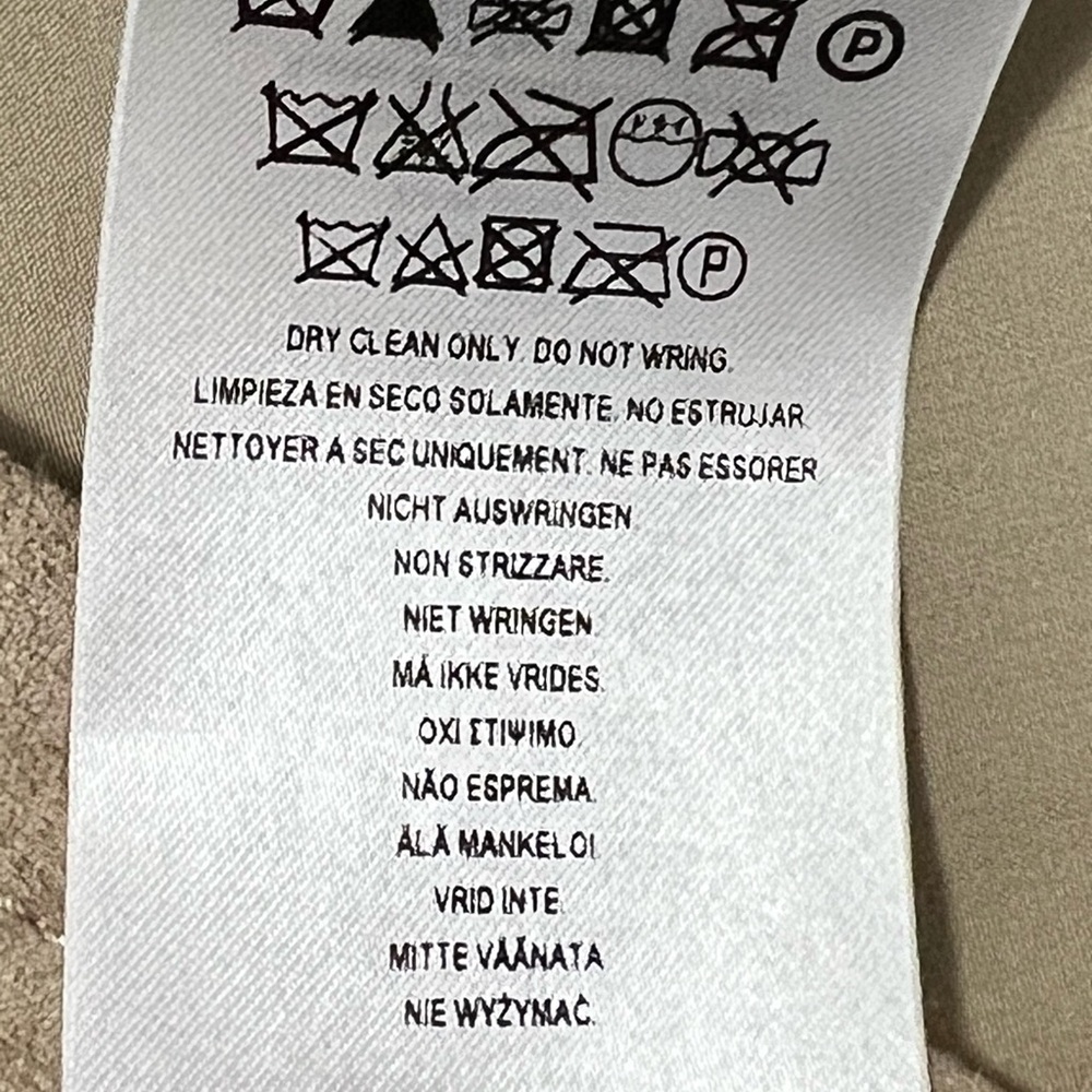 Guess Tan A-line Mini Skirt. Faux Tan Sueadewith Faux Black leather accent - Picture 9 of 9